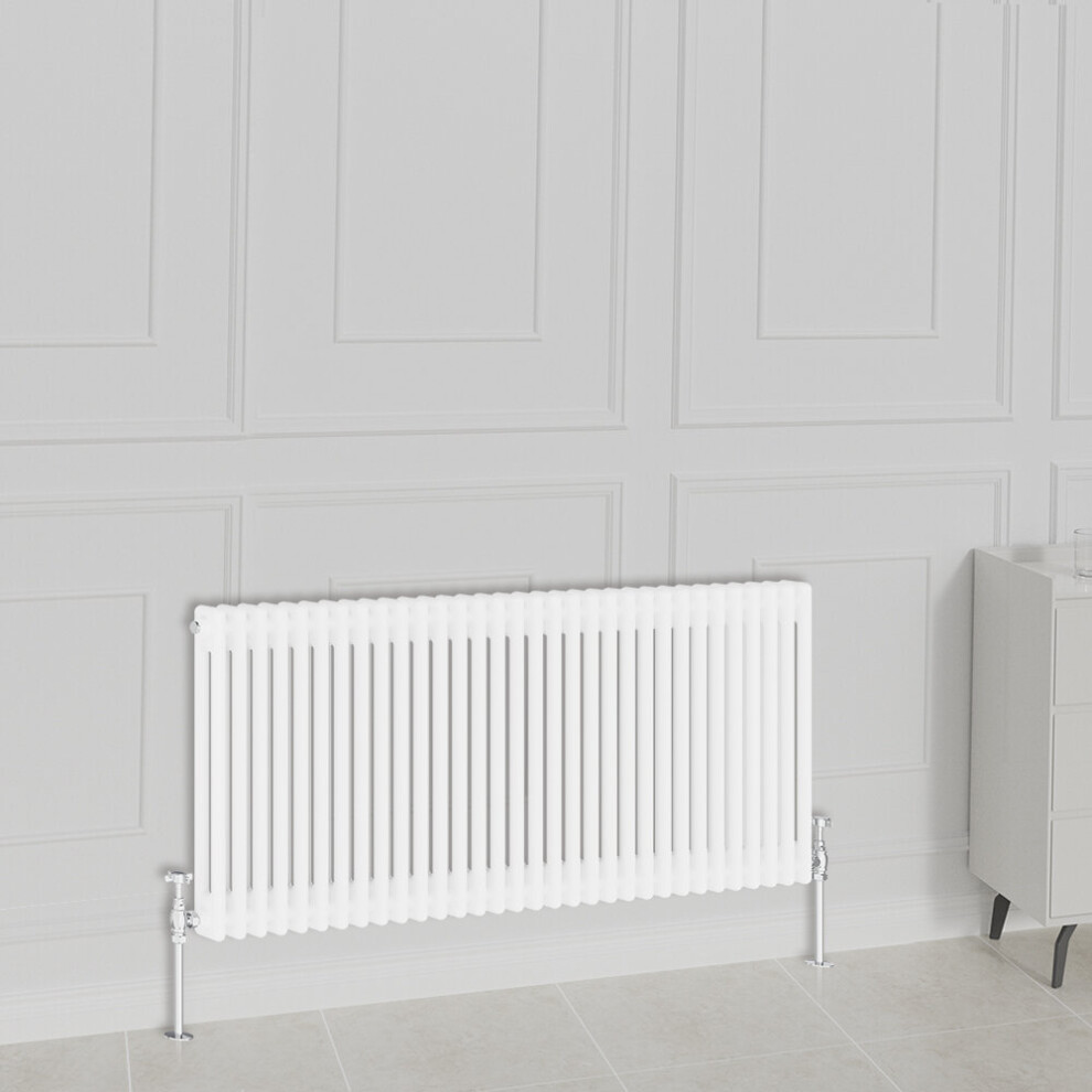 Nrg (600X1460mm-2 Column, ) Traditional Radiator Horizontal Vertical Cast Iron Style Double Triple Panel Rads White