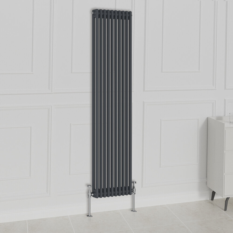 Nrg (1800X470mm-2 Column, ) Traditional Radiator Horizontal Vertical Cast Iron Style Double Triple Panel Rads Anthracite