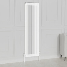(1800x560mm-2 Column, White) NRG Traditional Radiator Horizontal Vertical Cast Iron Style Double Triple Panel Rads
