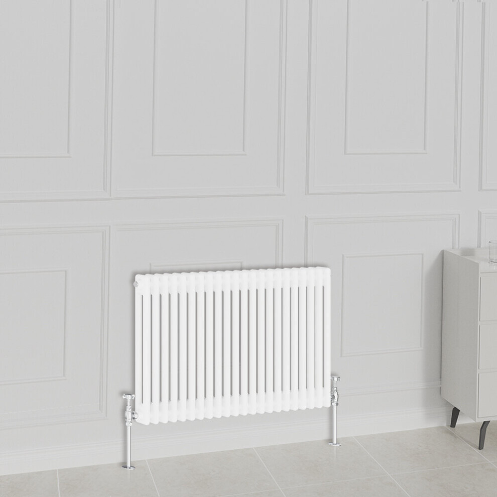 Nrg (600X1010mm-2 Column, White) Traditional Radiator Horizontal Vertical Cast Iron Style Double Triple Panel Rads