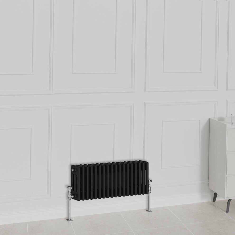 Nrg (300X830mm-3 Column, ) Traditional Radiator Horizontal Vertical Cast Iron Style Double Triple Panel Rads Black