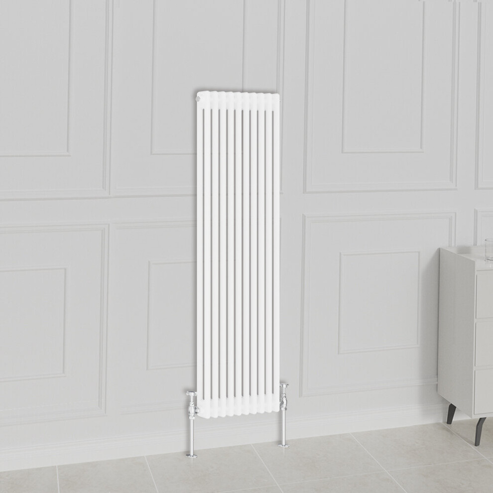 Nrg (1500X470mm-2 Column, ) Traditional Radiator Horizontal Vertical Cast Iron Style Double Triple Panel Rads White