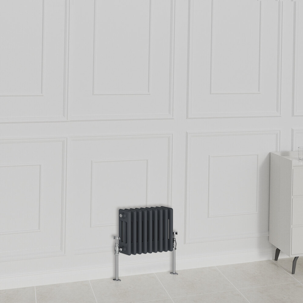 Nrg (300X425mm-3 Column, ) Traditional Radiator Horizontal Vertical Cast Iron Style Double Triple Panel Rads Anthracite