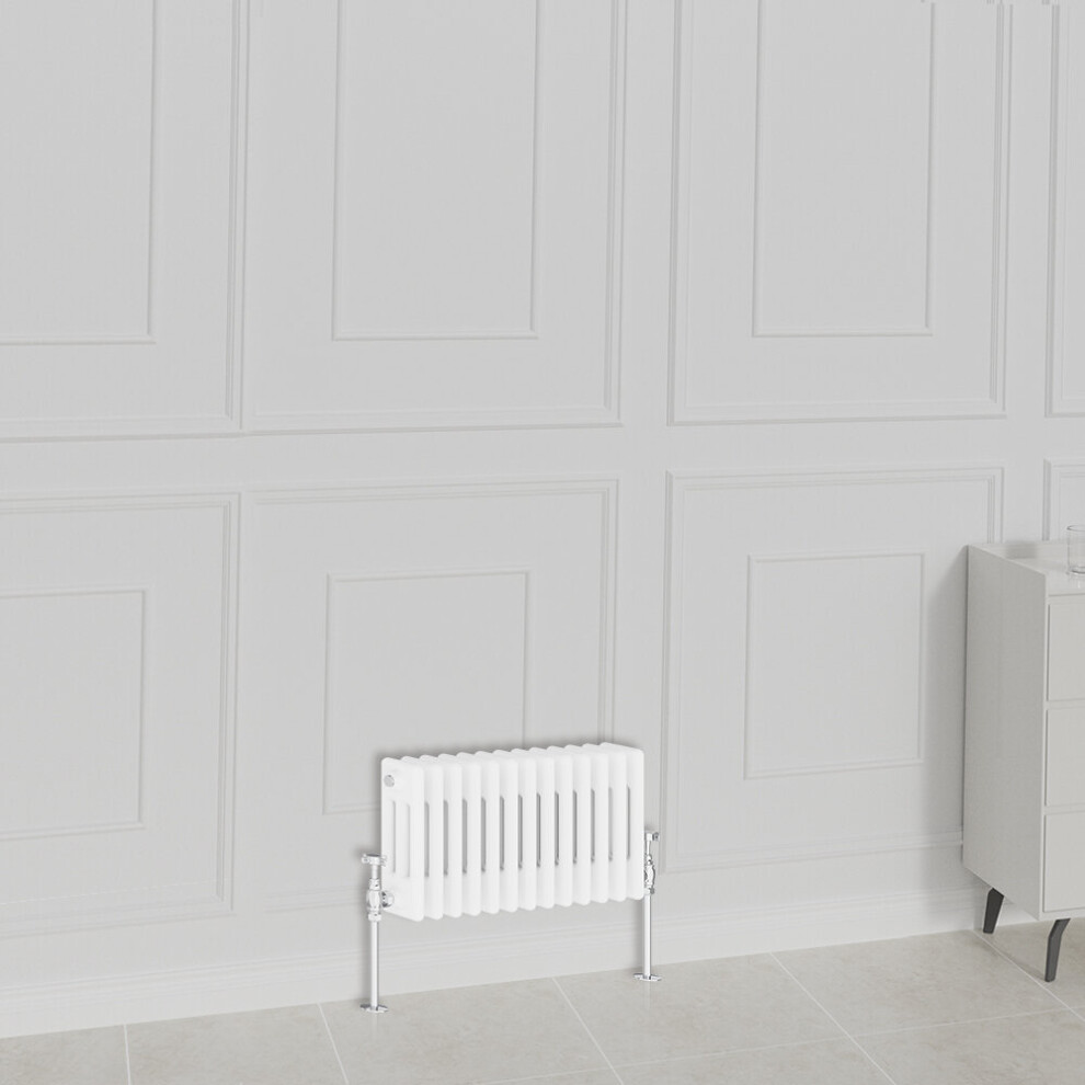 (300x605mm-3 Column, White) NRG Traditional Radiator Horizontal Vertical Cast Iron Style Double Triple Panel Rads