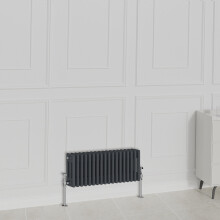 (300x830mm-3 Column, Anthracite) NRG Traditional Radiator Horizontal Vertical Cast Iron Style Double Triple Panel Rads