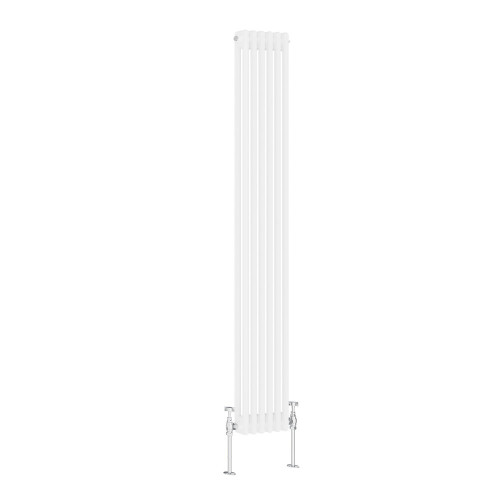NRG (1800x290mm-2 Column, White) NRG Traditional Radiator Horizontal Vertical Cast Iron Style Double Triple Panel Rads 1