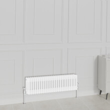 (300x1190mm-3 Column, White) NRG Traditional Radiator Horizontal Vertical Cast Iron Style Double Triple Panel Rads