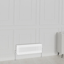 (300x1010mm-3 Column, White) NRG Traditional Radiator Horizontal Vertical Cast Iron Style Double Triple Panel Rads