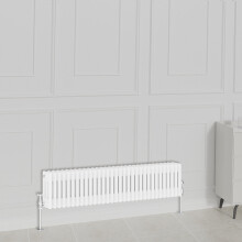 (300x1460mm-3 Column, White) NRG Traditional Radiator Horizontal Vertical Cast Iron Style Double Triple Panel Rads