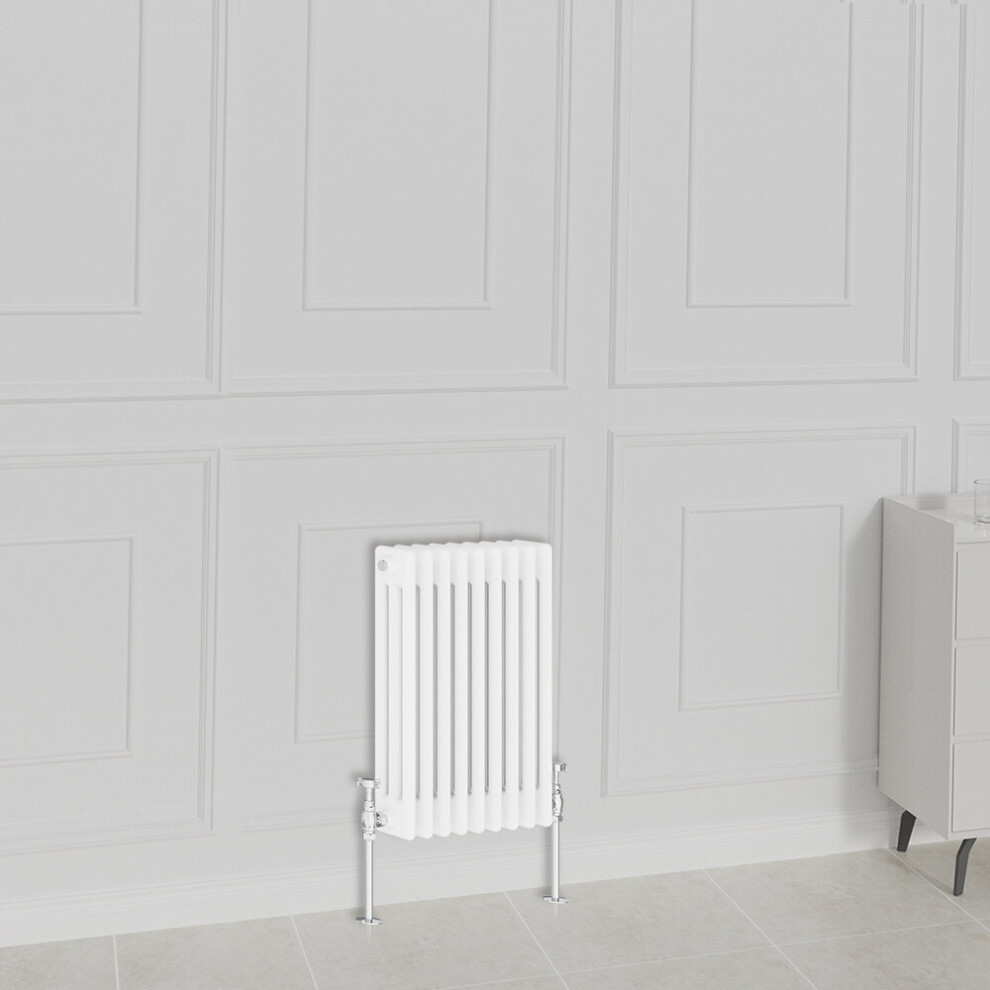 (600X425mm-3 Column, White) Nrg Traditional Radiator Horizontal Vertical Cast Iron Style Double Triple Panel Rads 5059490126986