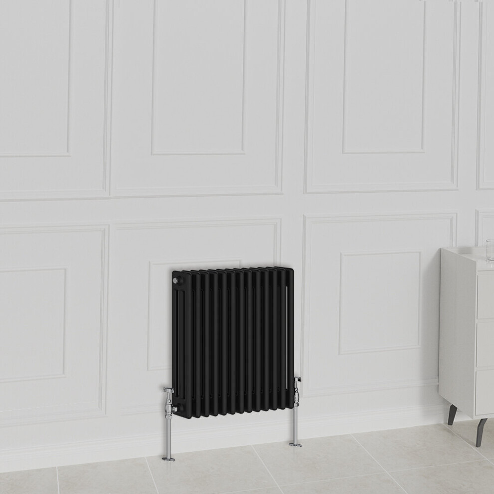 Nrg (600X605mm-3 Column, ) Traditional Radiator Horizontal Vertical Cast Iron Style Double Triple Panel Rads Black