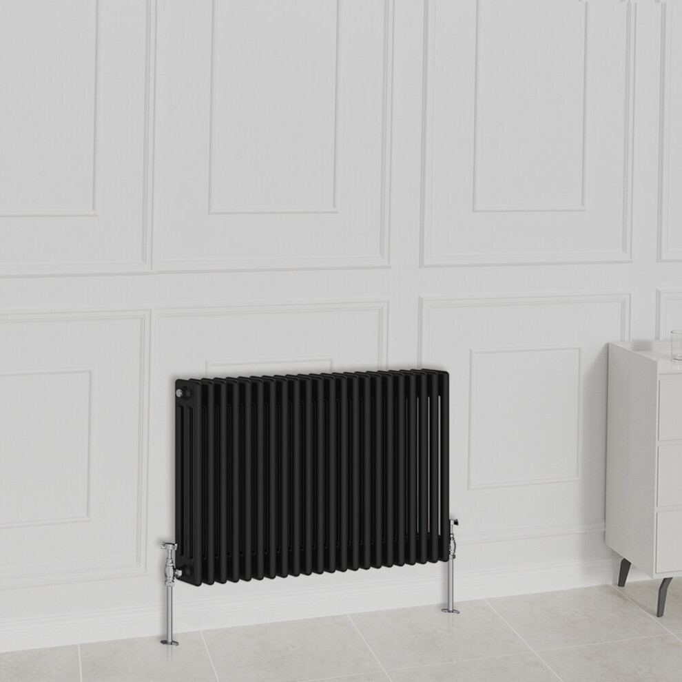 (600X1010mm-3 Column, Black) Nrg Traditional Radiator Horizontal Vertical Cast Iron Style Double Triple Panel Rads 5059490127600