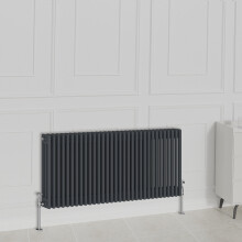 (600x1460mm-3 Column, Anthracite) NRG Traditional Radiator Horizontal Vertical Cast Iron Style Double Triple Panel Rads
