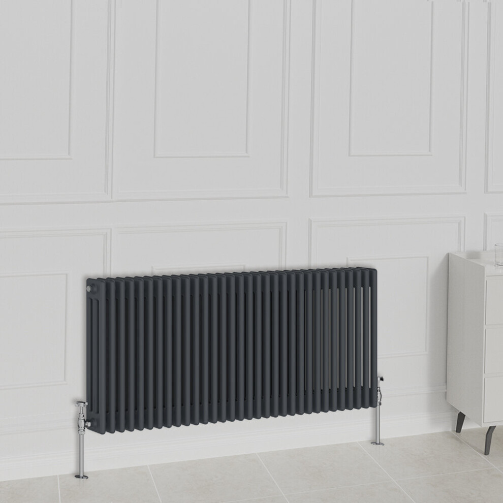 Nrg (600X1460mm-3 Column, ) Traditional Radiator Horizontal Vertical Cast Iron Style Double Triple Panel Rads Anthracite