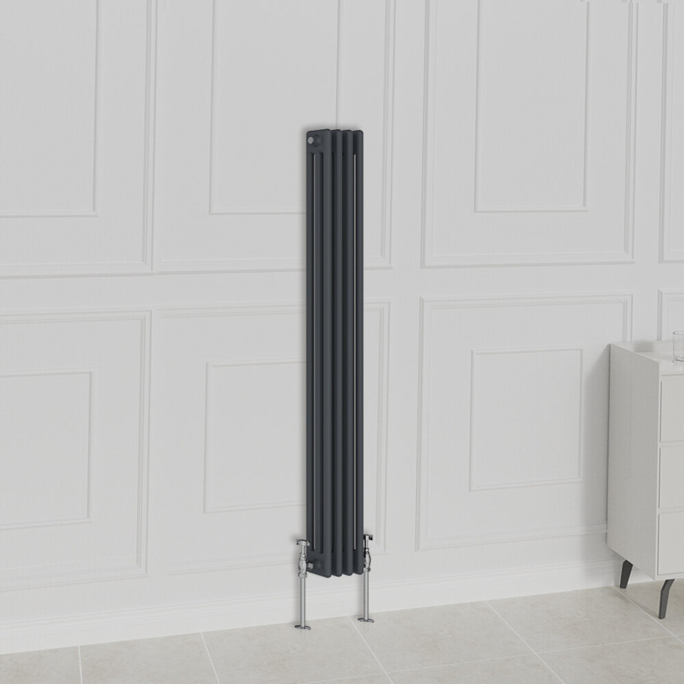 Nrg (1500X200mm-3 Column, ) Traditional Radiator Horizontal Vertical Cast Iron Style Double Triple Panel Rads Anthracite