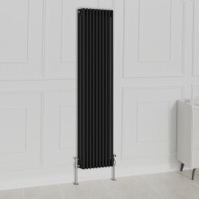(1800x470mm-3 Column, Black) NRG Traditional Radiator Horizontal Vertical Cast Iron Style Double Triple Panel Rads
