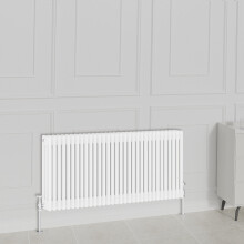 (600x1460mm-3 Column, White) NRG Traditional Radiator Horizontal Vertical Cast Iron Style Double Triple Panel Rads