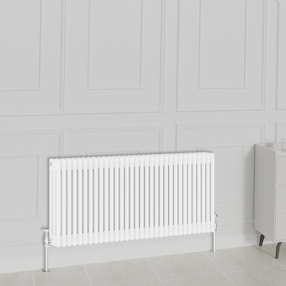 Nrg (600X1460mm-3 Column, ) Traditional Radiator Horizontal Vertical Cast Iron Style Double Triple Panel Rads White