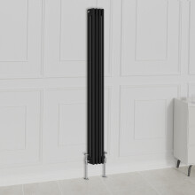 (1800x200mm-3 Column, Black) NRG Traditional Radiator Horizontal Vertical Cast Iron Style Double Triple Panel Rads