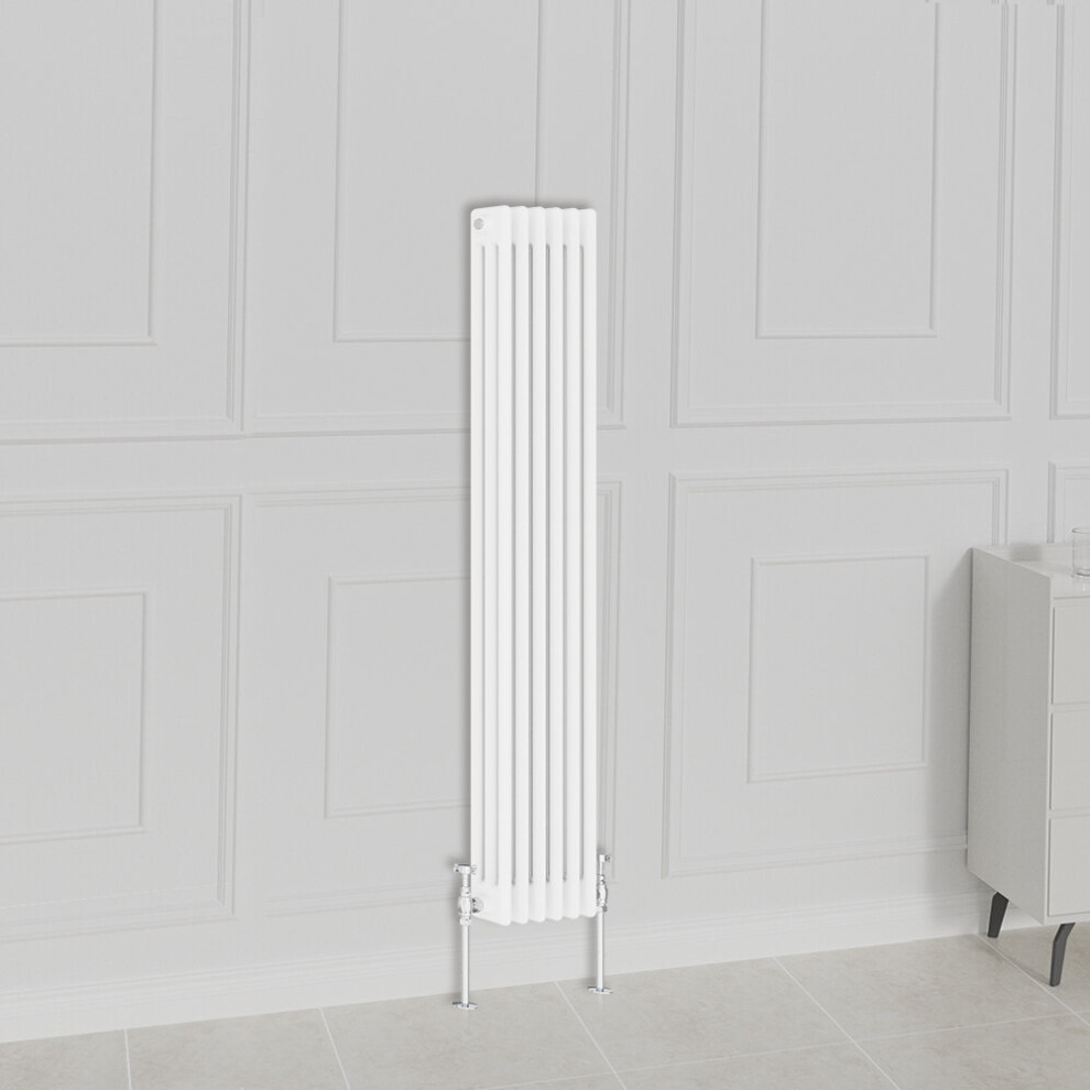 Nrg (1500X290mm-3 Column, White) Traditional Radiator Horizontal Vertical Cast Iron Style Double Triple Panel Rads