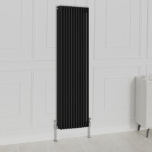 (1800x560mm-3 Column, Black) NRG Traditional Radiator Horizontal Vertical Cast Iron Style Double Triple Panel Rads