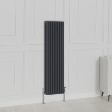 (1500x470mm-3 Column, Anthracite) NRG Traditional Radiator Horizontal Vertical Cast Iron Style Double Triple Panel Rads