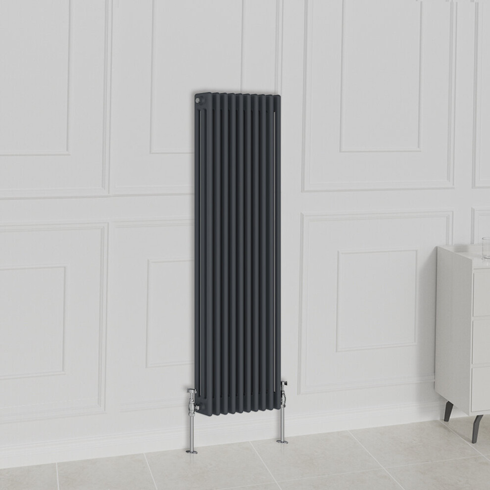 Nrg (1500X470mm-3 Column, ) Traditional Radiator Horizontal Vertical Cast Iron Style Double Triple Panel Rads Anthracite