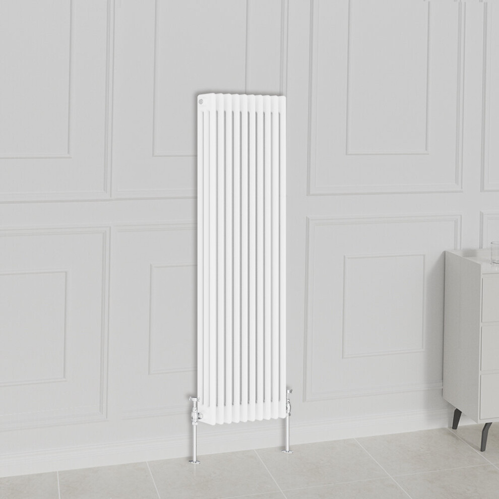 Nrg (1500X470mm-3 Column, ) Traditional Radiator Horizontal Vertical Cast Iron Style Double Triple Panel Rads White
