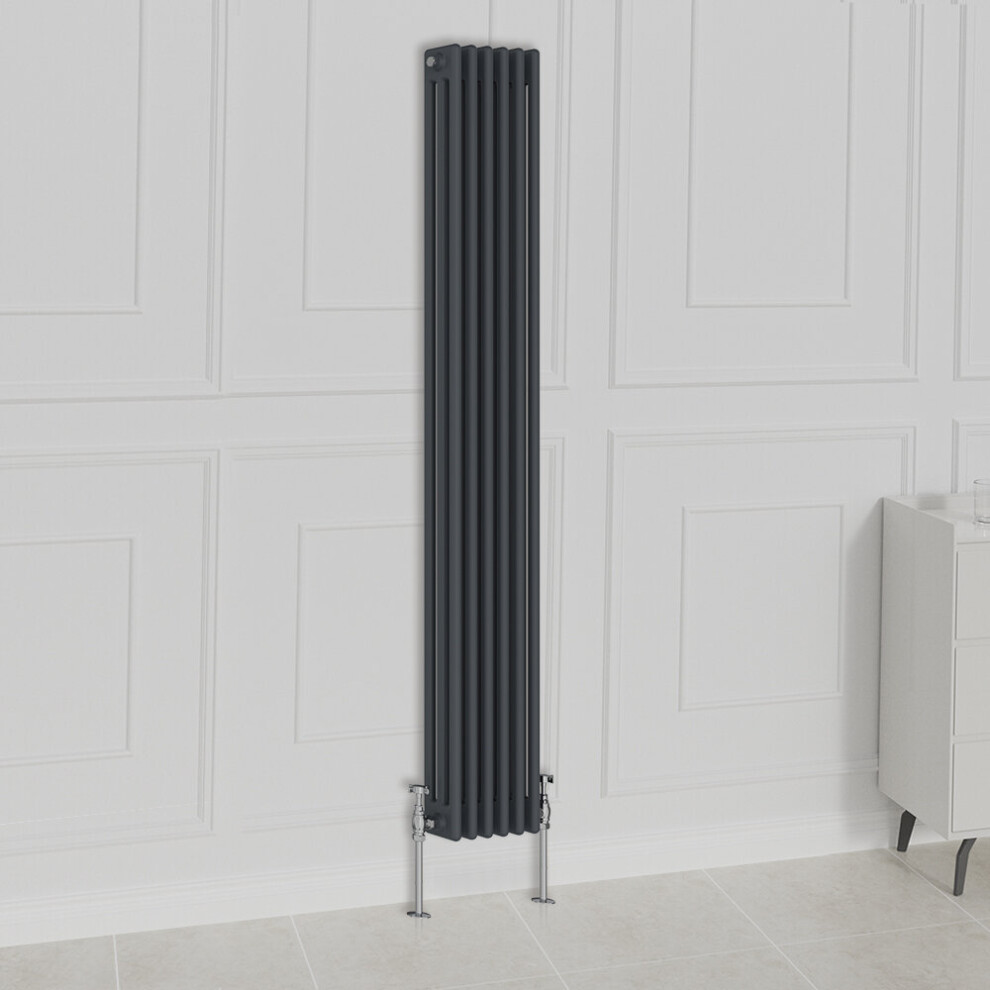 Nrg (1800X290mm-3 Column, ) Traditional Radiator Horizontal Vertical Cast Iron Style Double Triple Panel Rads Anthracite