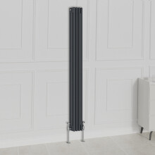 (1800x200mm-3 Column, Anthracite) NRG Traditional Radiator Horizontal Vertical Cast Iron Style Double Triple Panel Rads