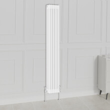 (1800x290mm-3 Column, White) NRG Traditional Radiator Horizontal Vertical Cast Iron Style Double Triple Panel Rads