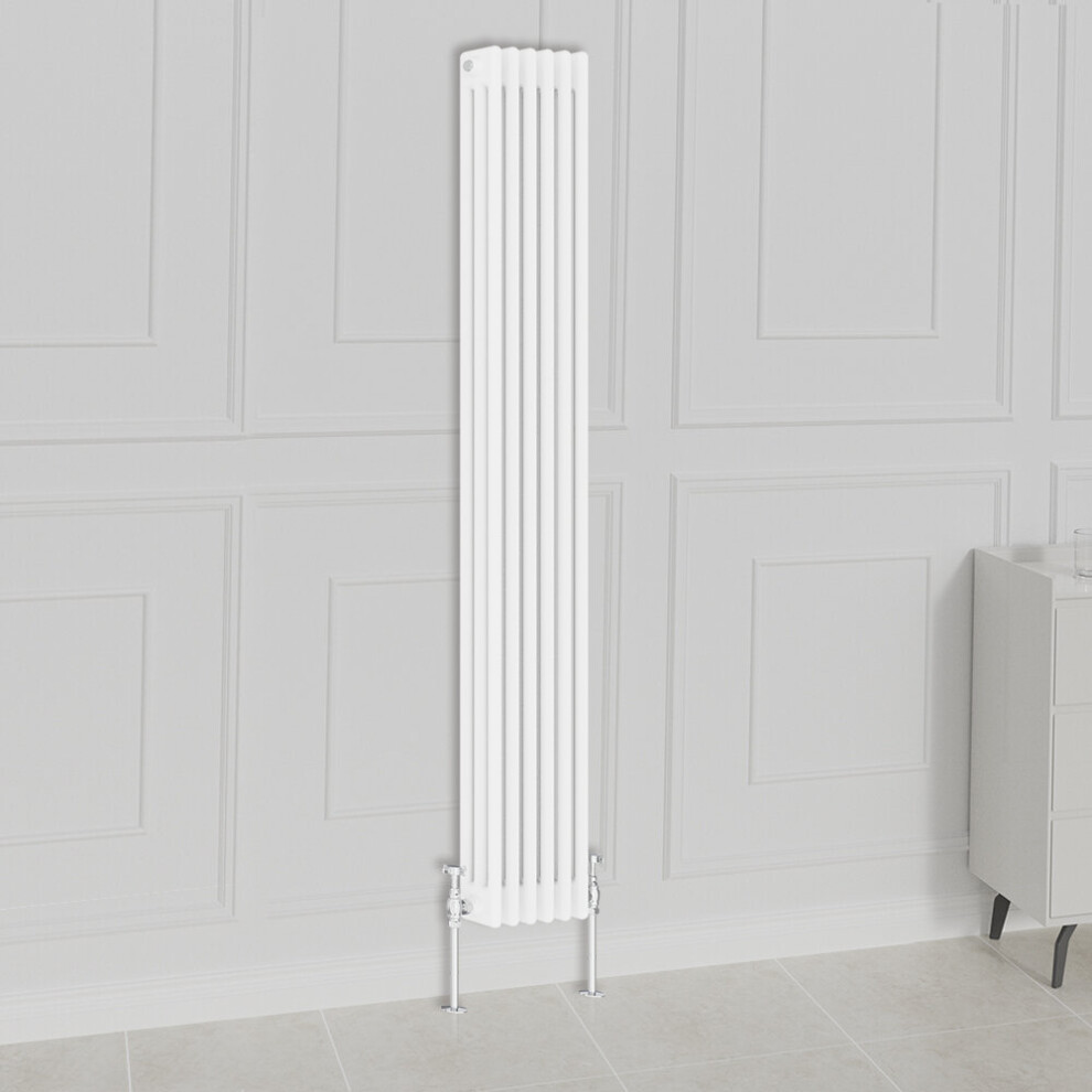 Nrg (1800X290mm-3 Column, ) Traditional Radiator Horizontal Vertical Cast Iron Style Double Triple Panel Rads White