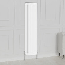 (1800x470mm-3 Column, White) NRG Traditional Radiator Horizontal Vertical Cast Iron Style Double Triple Panel Rads