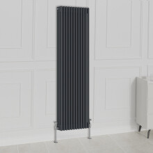 (1800x560mm-3 Column, Anthracite) NRG Traditional Radiator Horizontal Vertical Cast Iron Style Double Triple Panel Rads