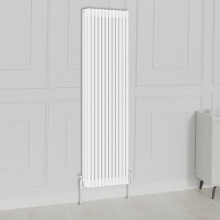 (1800x560mm-3 Column, White) NRG Traditional Radiator Horizontal Vertical Cast Iron Style Double Triple Panel Rads