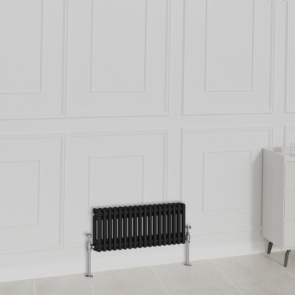 Nrg (300X830mm-2 Column, ) Traditional Radiator Horizontal Vertical Cast Iron Style Double Triple Panel Rads Black