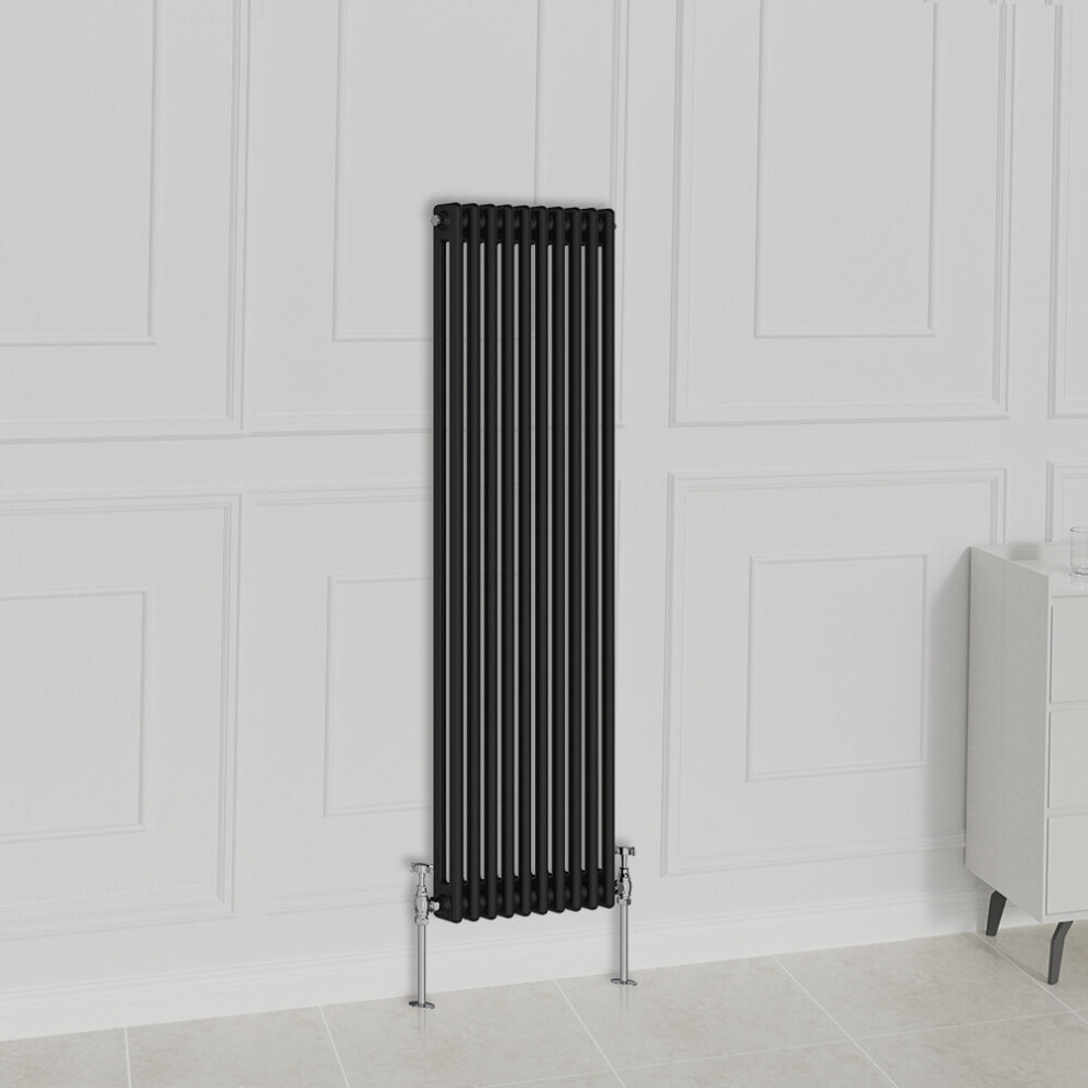 Nrg (1500X470mm-2 Column, ) Traditional Radiator Horizontal Vertical Cast Iron Style Double Triple Panel Rads Black