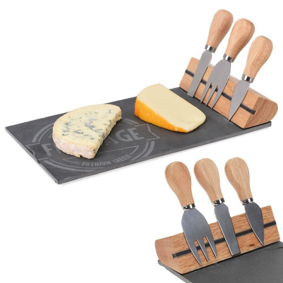 Beautiful Slate Cheese Board With Knives | Cheese Platter Charcuterie Board