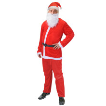 5 Piece Christmas Santa Claus Costume Father Christmas Outfit Fancy Dress Adult