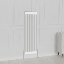 (1500x560mm-2 Column, White) NRG Traditional Radiator Horizontal Vertical Cast Iron Style Double Triple Panel Rads