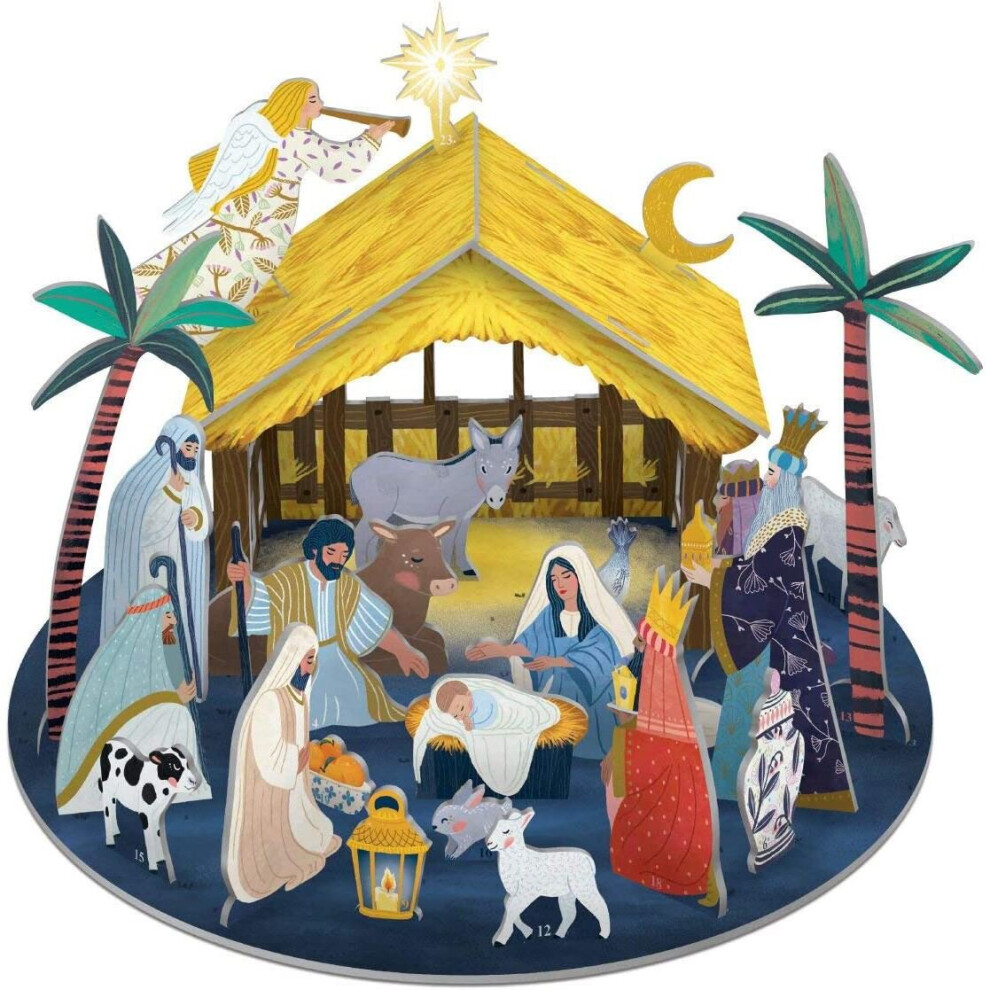 Carousel Away In A Manger 3D Pop & Slot Freestanding Nativity Christmas Advent Calendar
