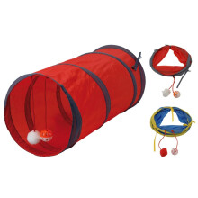 Pet Cat & Kitten Collapsible Interactive Play Tunnel With Hanging Toys