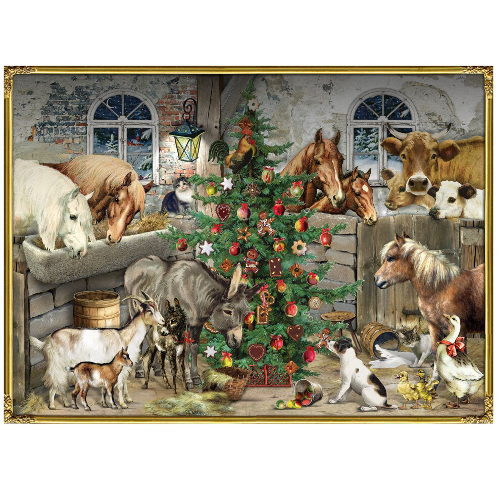 Carousel Large Christmas Advent Calendar Christmas At The Farm | Picture Advent Calendar