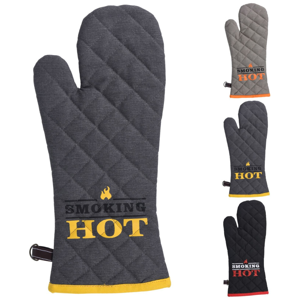 Smoking Hot Single BBQ Grill Mitt | Heat Resistant Kitchen Oven Glove