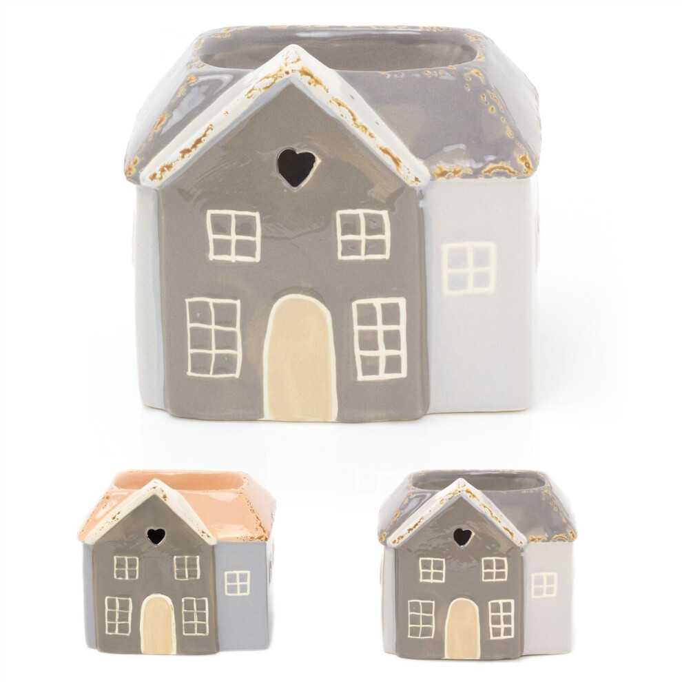 Carousel Ceramic House Shaped Essential Oil Wax Melt Tealight Candle Burner Diffuser
