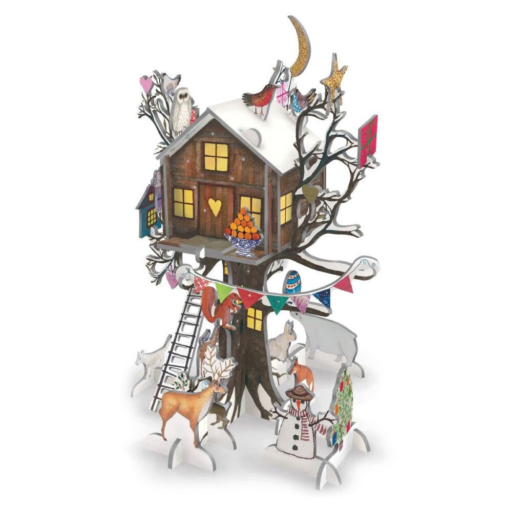 Carousel Christmas Treehouse 3D Pop & Slot Freestanding Christmas Tree Advent Calendar
