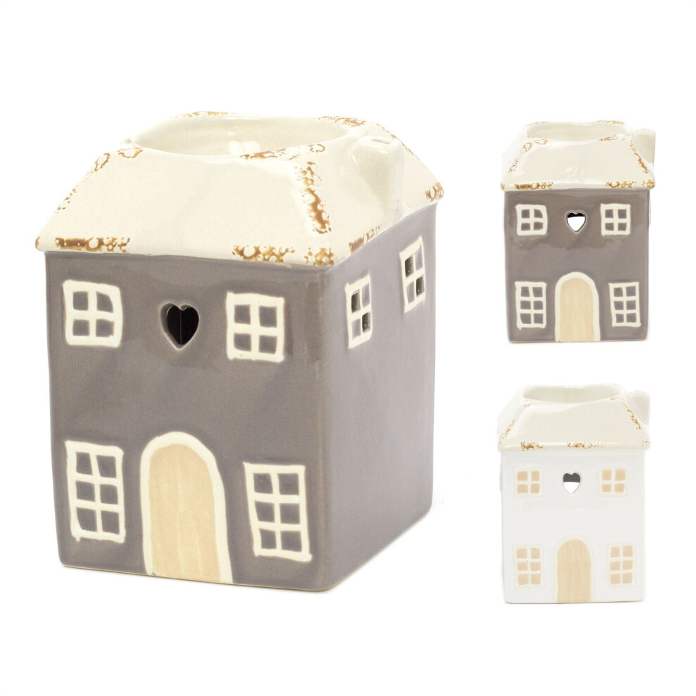 Ceramic House Shaped Essential Oil Wax Melt Tealight Candle Burner Diffuser