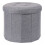 Carousel Round Fabric Pouffe Footstool With Storage | Ottoman Storage Box - Grey 1