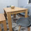 Dining Table,4 Grey Chairs and 1 Bench Oak Effect Set of 6 8