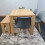 Dining Table,4 Grey Chairs and 1 Bench Oak Effect Set of 6 4